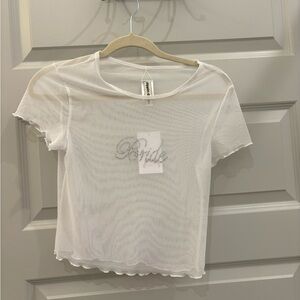NWT dippin’ daisy’s sheer “bride” top